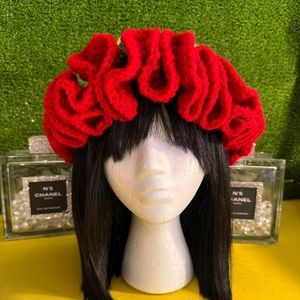 Hand made crochet hat (red black green yellow)